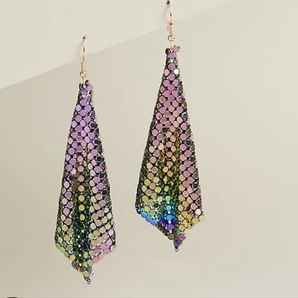 🆕️ PURPLE RAINBOW MESH KITE EARRINGS